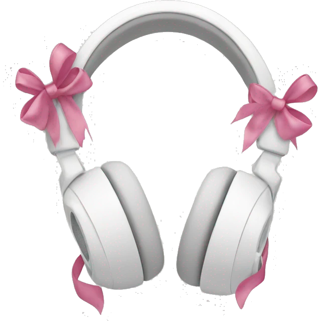 White headphone with bows emoji
