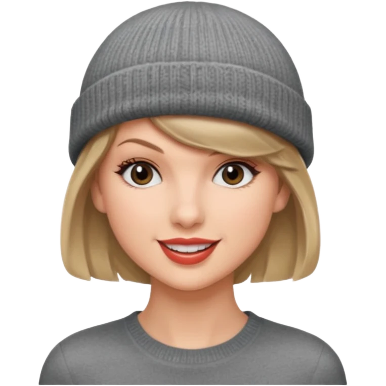 taylor swift wearing gray beanie emoji