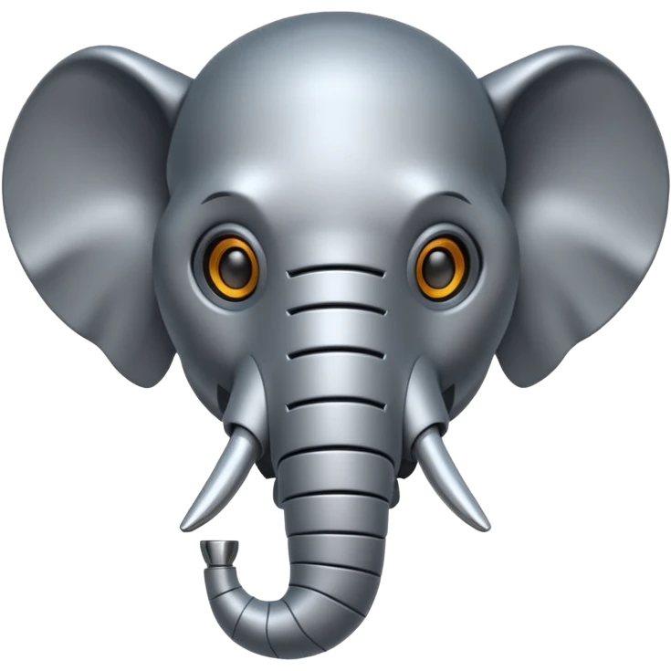 robot elephant head with iron skin parts emoji