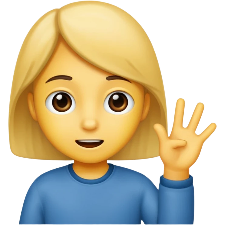 A kid saying 67 emoji