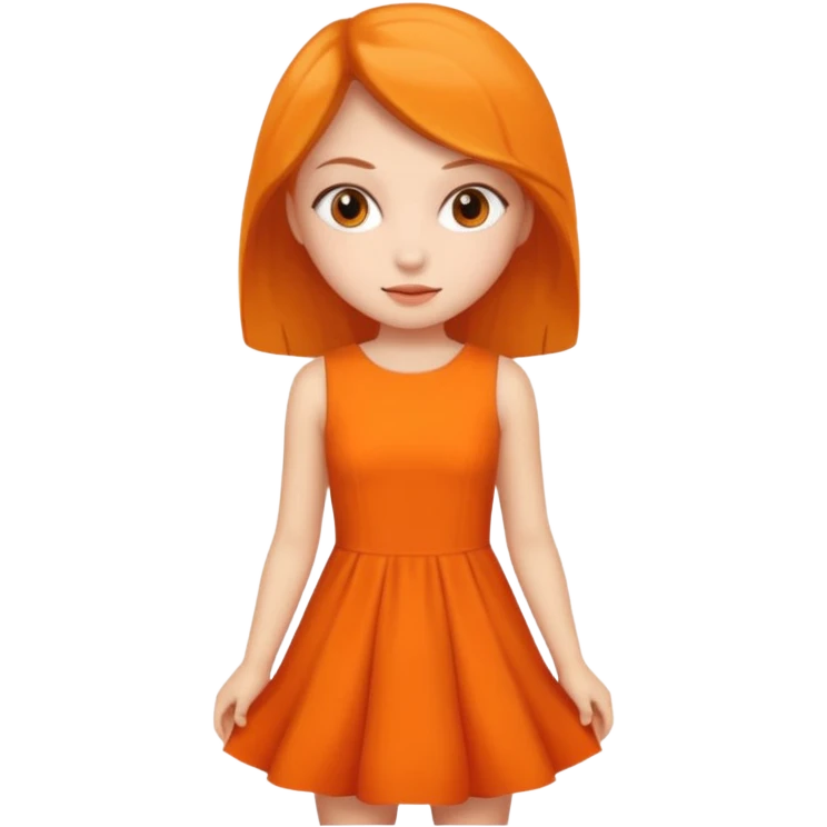 a girl with orange dress emoji