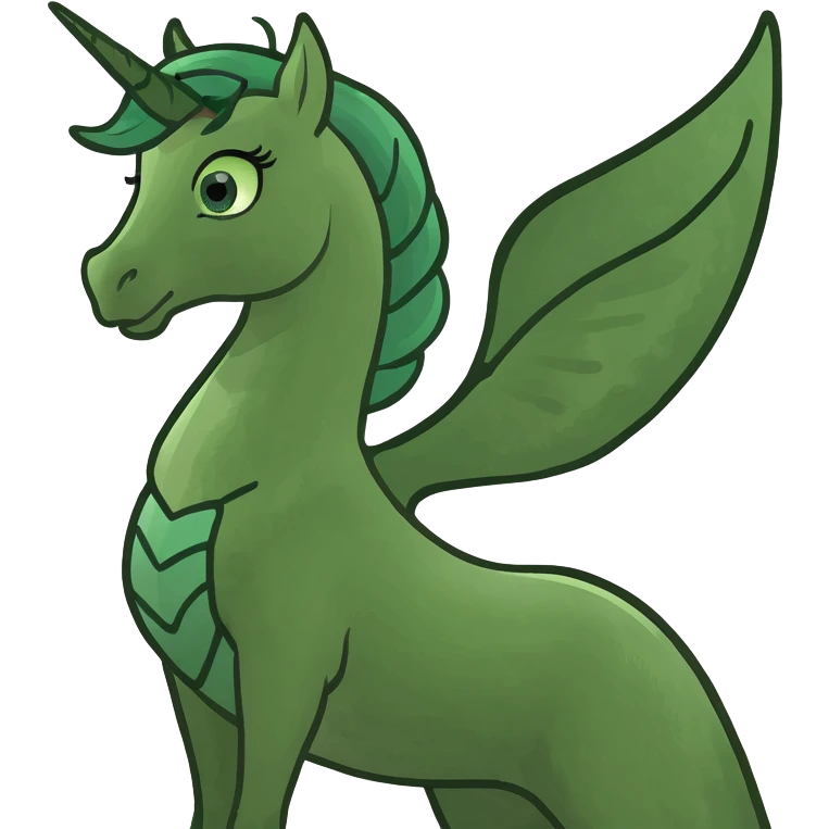mermaid-tail on pegasus in teal-aqua-purpler emoji