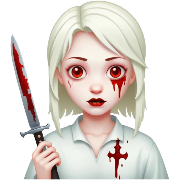 ghostfae with a bloody knife emoji