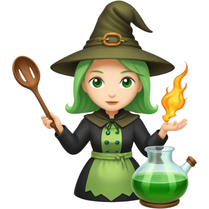 green witch cooking potion emoji