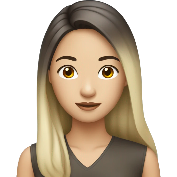asian girl with dark brown hair and blonde highlights emoji