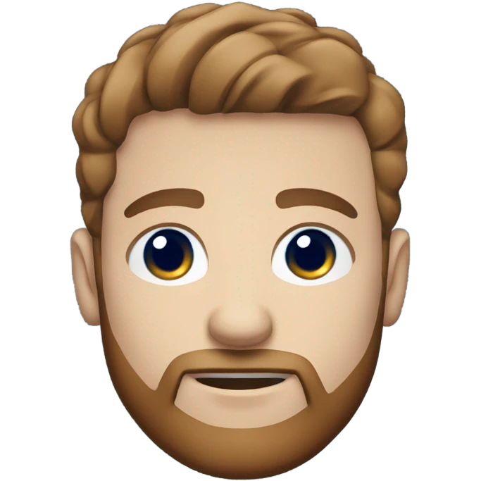 irish man blue eyes, brown short hair and short beard, wearing a smart navy blue jumper. torso emoji