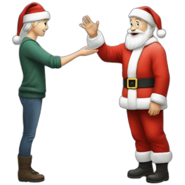 Full height Actively gesturing with hands pale skin Santa Claus emoji