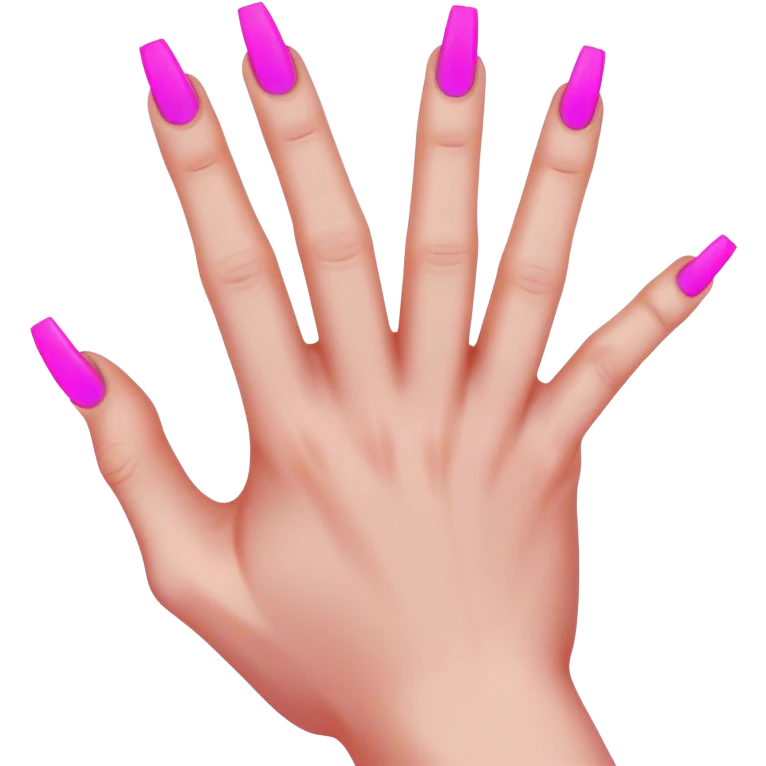 cyberpunk style neon middle finger with long neon nails emoji