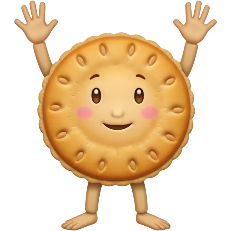 Cracker with hands and legs emoji