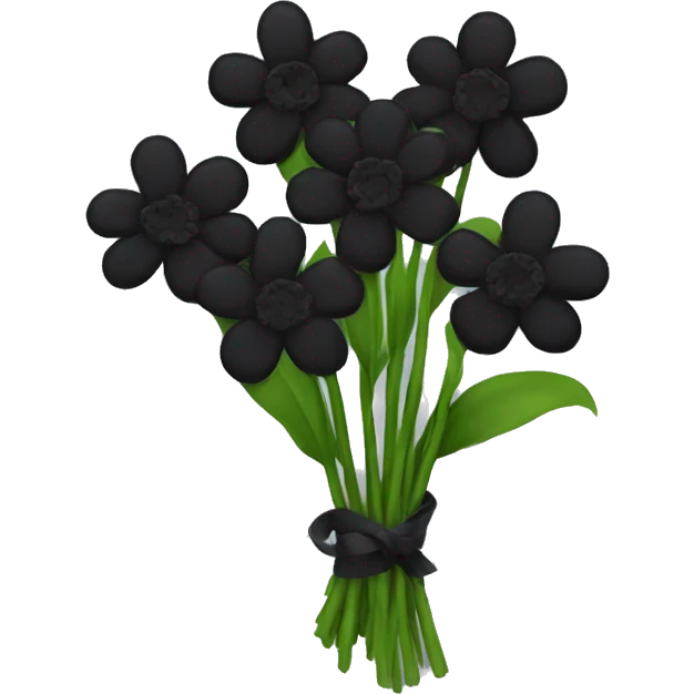 Black flower bouquet  emoji