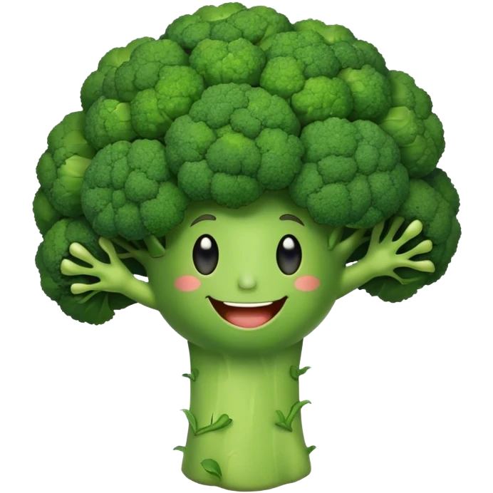 Broccoli  with happy face emoji