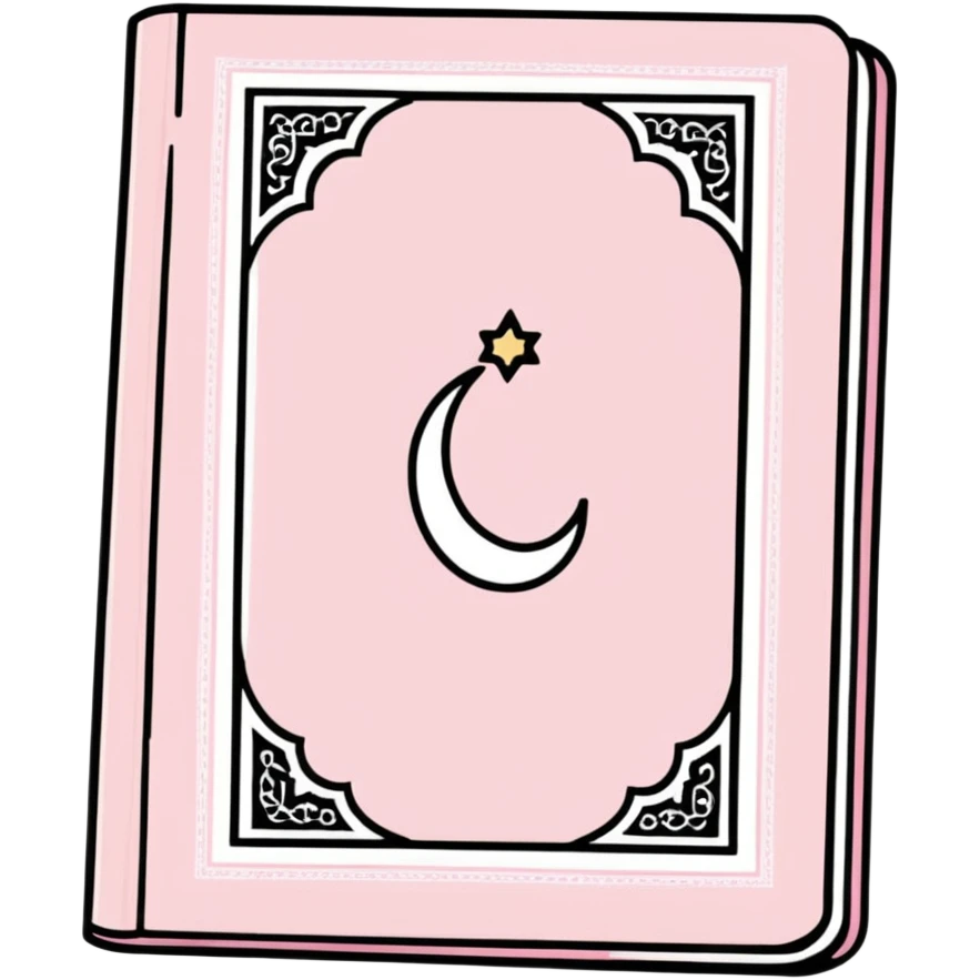 Baby pink Quran book, pastel soft pink Muslim holy book emoji