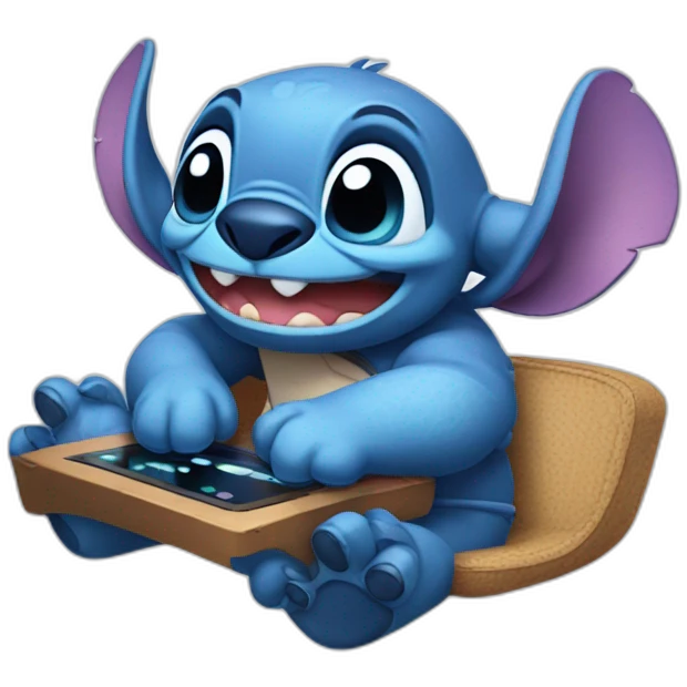 Stitch qui joue à la Switch emoji