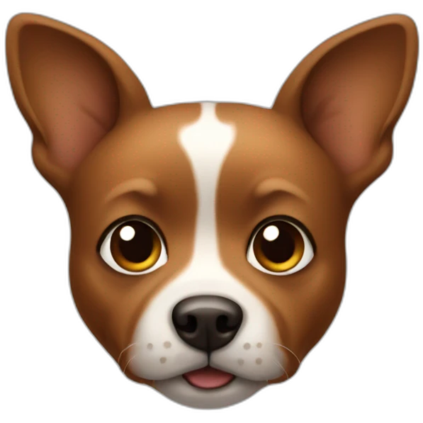small dog face completely brown in color emoji
