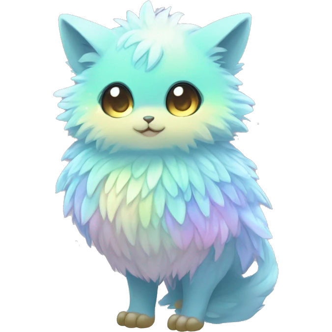 Shiny Innocent Shy Cool Sparkly Colorful Pastel Fluffy beautiful fantasy Kawaii Ethereal Sona Fakemon-animal Full Body emoji