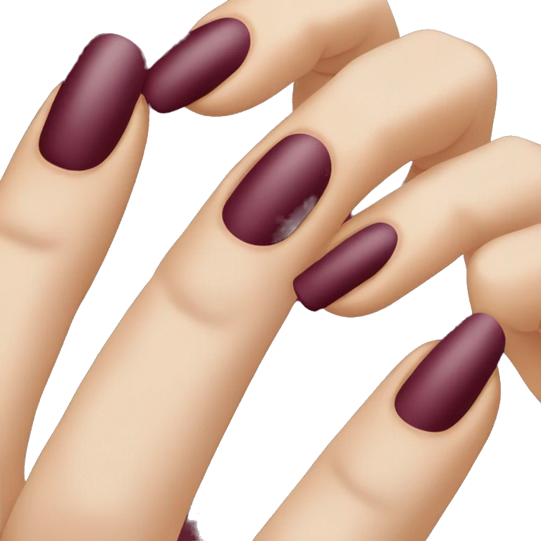 Nails burgundy full hand  emoji