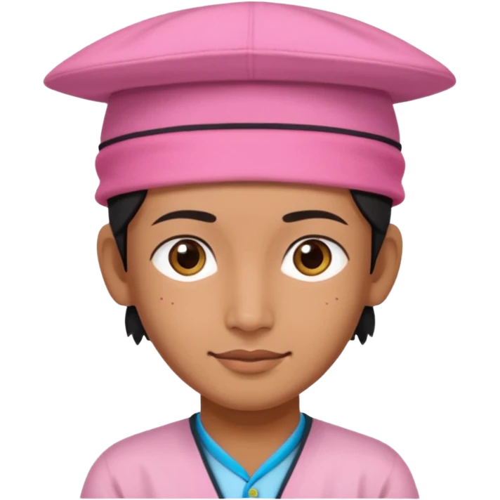 Dhaka topi emoji nepali people wear in head in rectangular size pink color  emoji