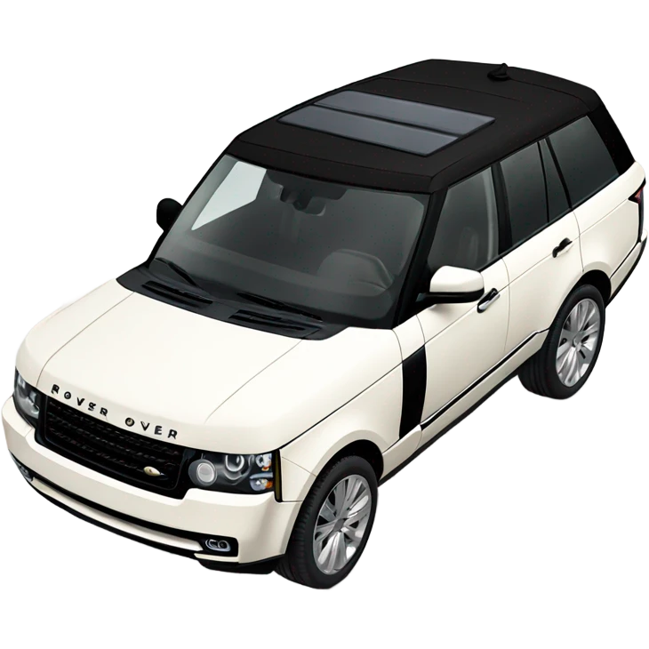 White Range Rover with a black roof emoji