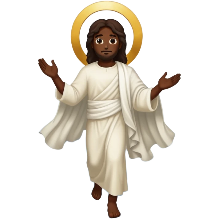 Dark skin christ Jesus walking in heaven emoji
