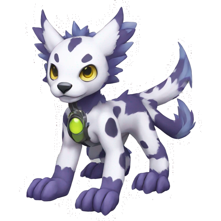 cute cool edgy Digimon-Fakemon-animal with cool markings full body emoji