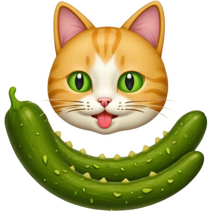 Cat eating pickle emoji