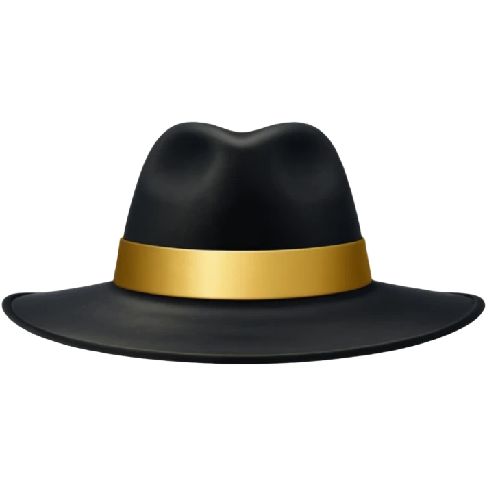 black magic hat with gold ribbon emoji