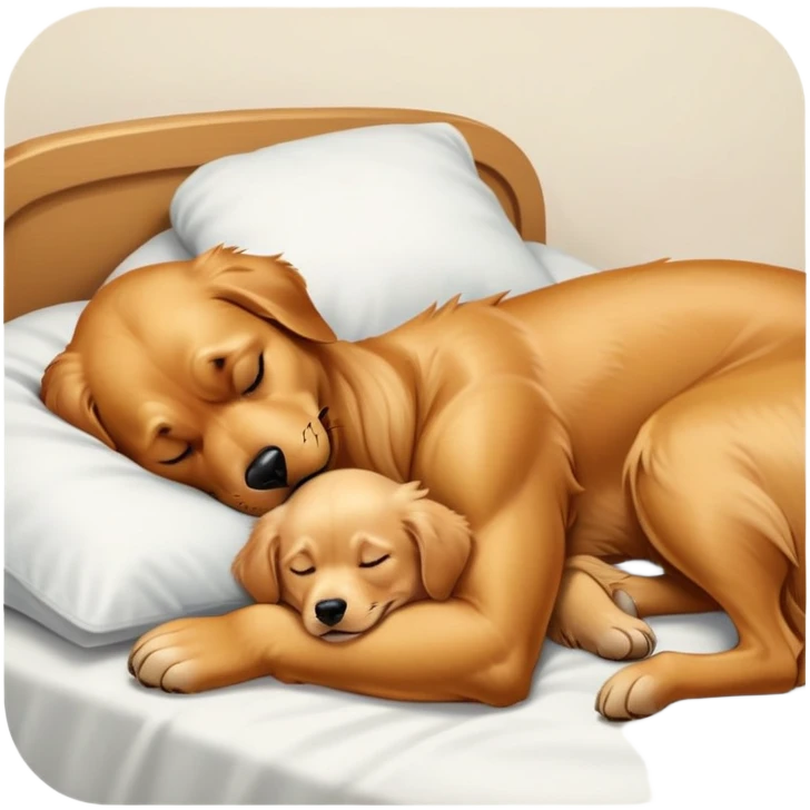 Spider-Man sleeping with Golden Retriever emoji