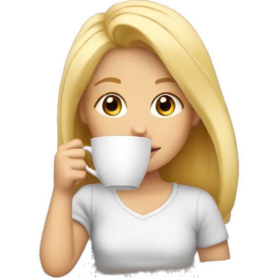 Blond girl drinking thee  emoji