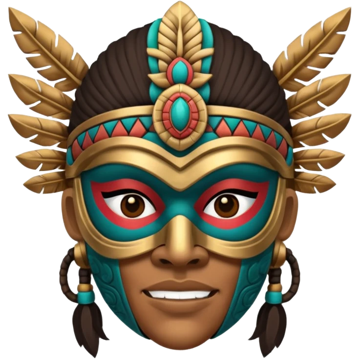 face full maya masked tradational mayan warrior emoji