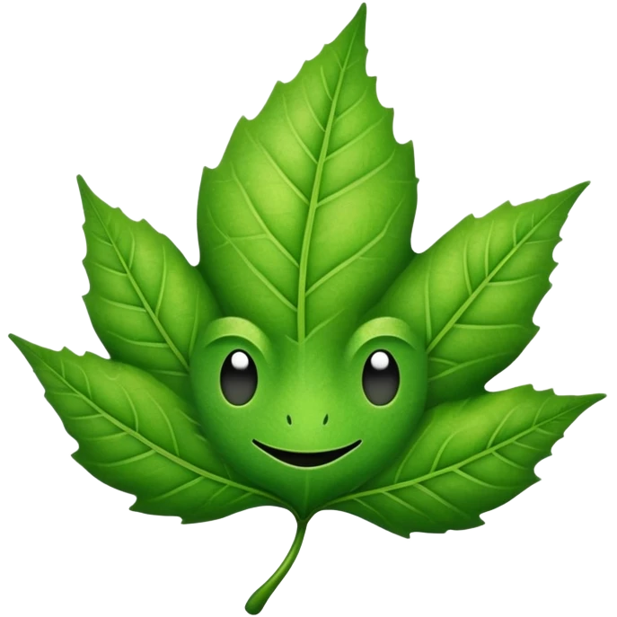 a cool leaf creature looking smug emoji
