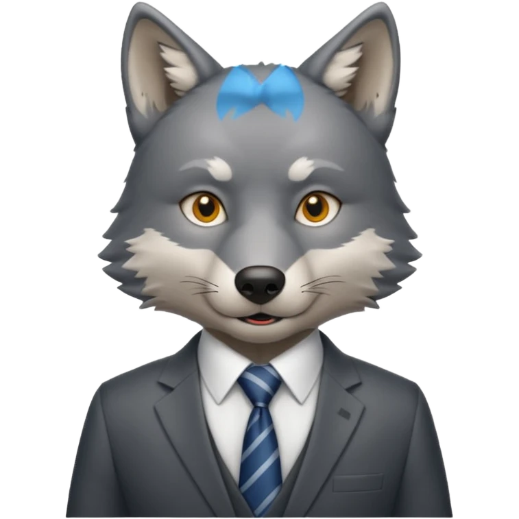 wolf in business suit (without whiskers) emoji