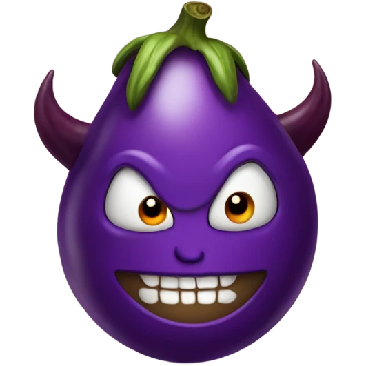 Devil with an eggplant emoji