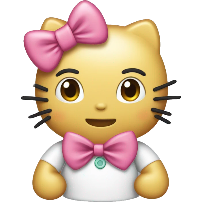 hello kitty wearing a bow emoji