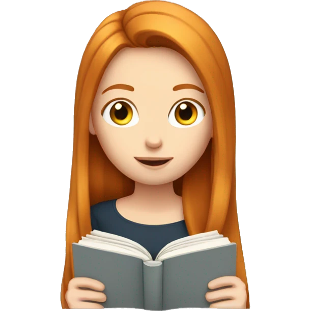ginger girl straight hair reading emoji