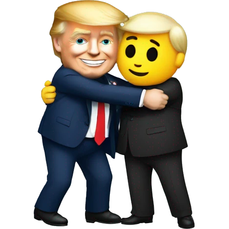 A hug between Macron and Trump emoji