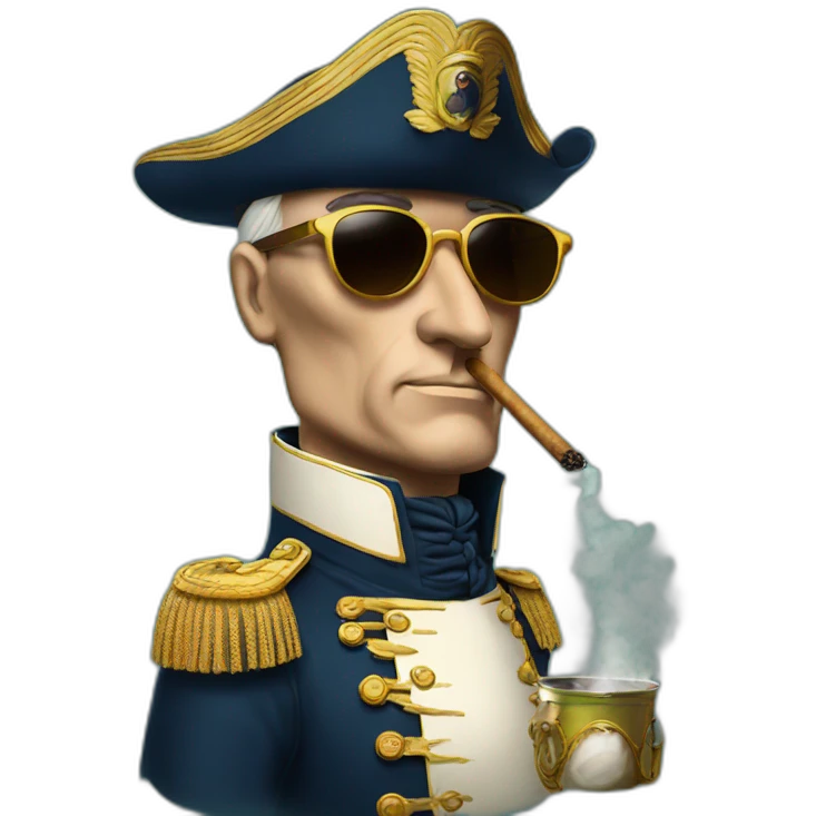 napolean smoking pot with sunglasses emoji