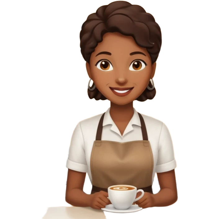 black woman Café Barista emoji