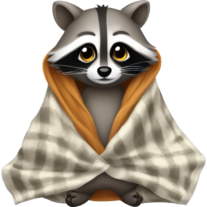 Raccoon with blanket emoji
