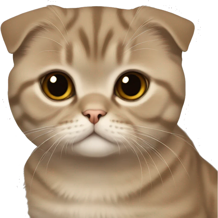 Scottish fold light brown emoji