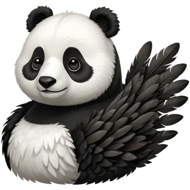 Feathered panda mixed with goose emoji