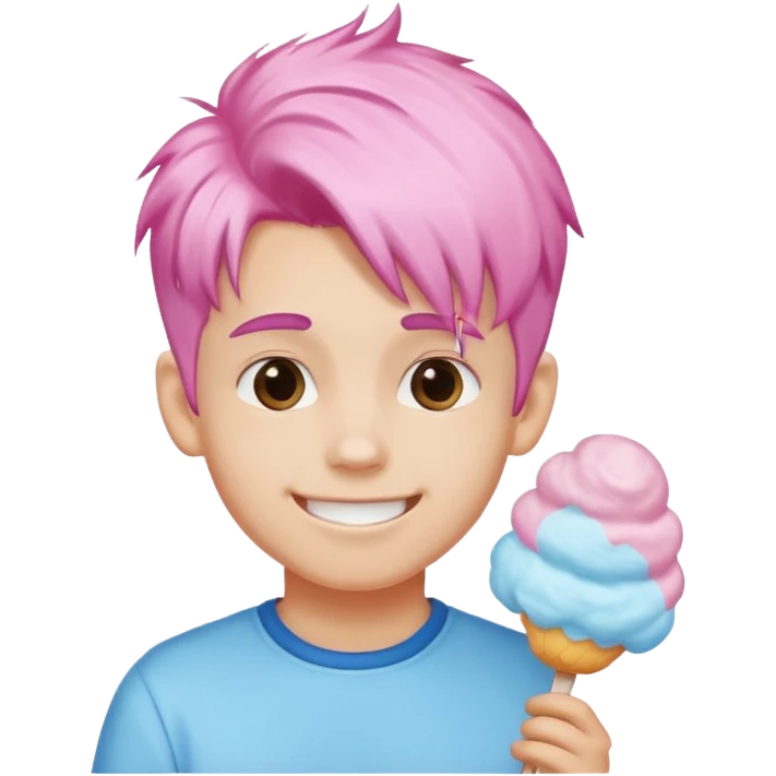 cotton candy haired boy just face emoji