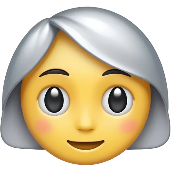 single earring, silver stud, modern emoji style emoji