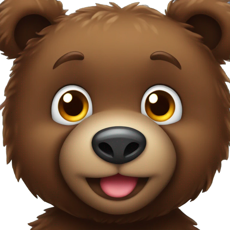 Dark Brown teddy bear cute emoji