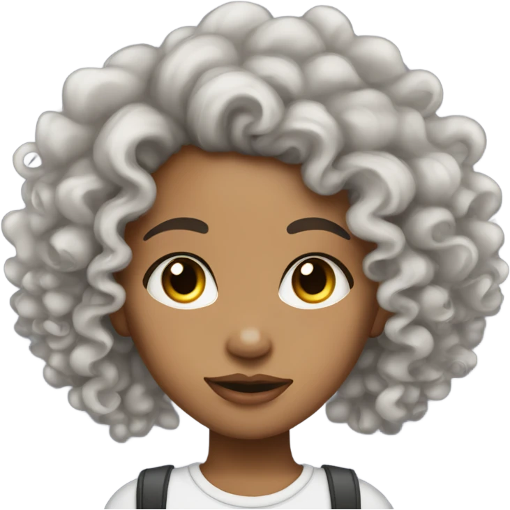 lightskin curly hair girl with piercings  emoji