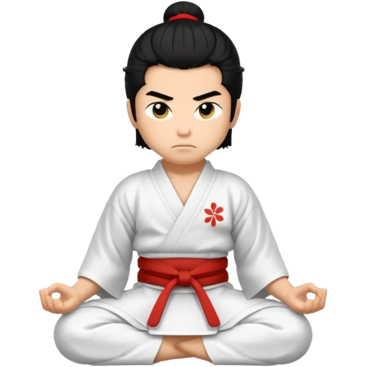 kneeling samurai in white kimono emoji