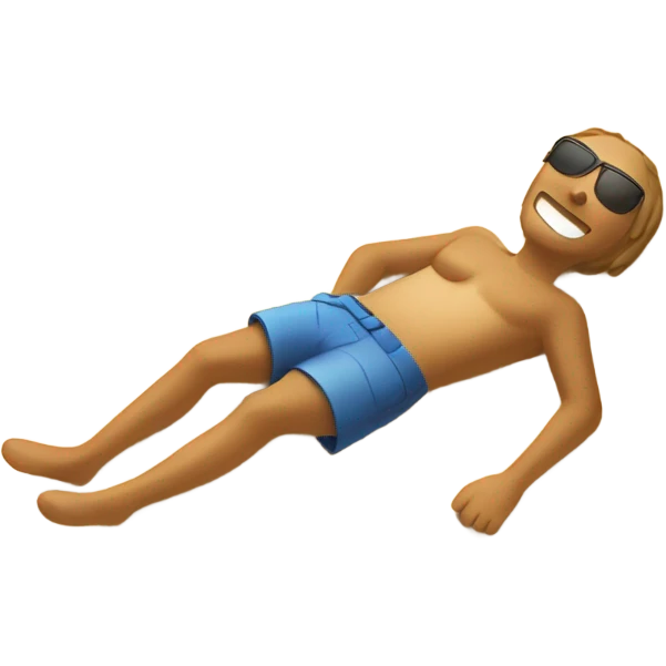 person laying in the sun on the beach emoji