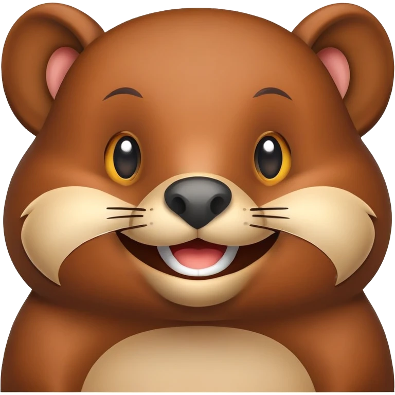 Cute beaver saying hi emoji