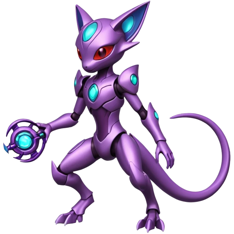 Futuristic armored cyber-Mewtwo-Sableye-Genesect-Deoxys-Espeon-alien-hybrid-fusion emoji