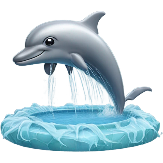 Dolphin-shaped fountain emoji