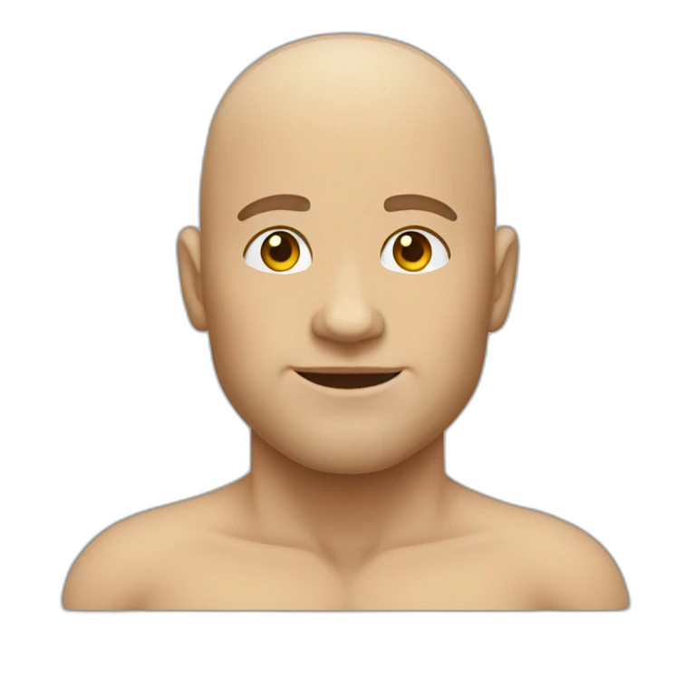 buff man body bald with sideburns light skinned emoji